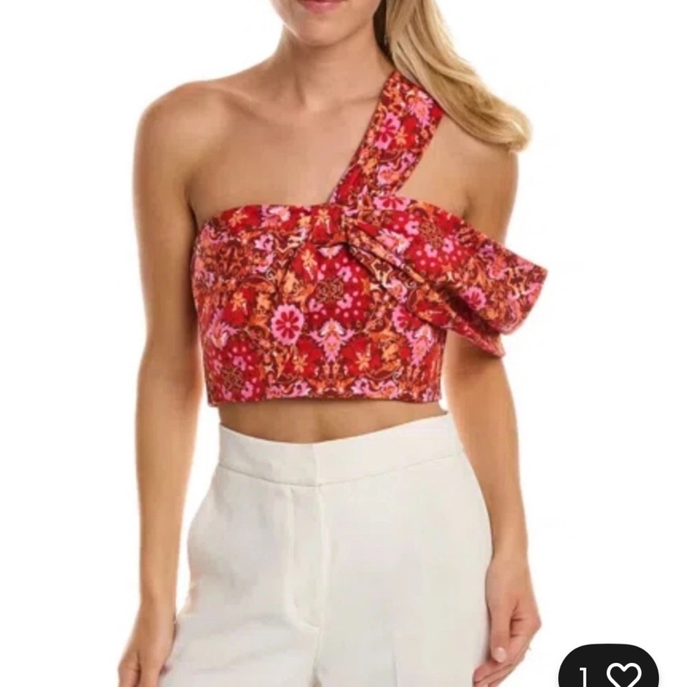 NWT AMUR Red Orange Print Cropped Top 8 $300